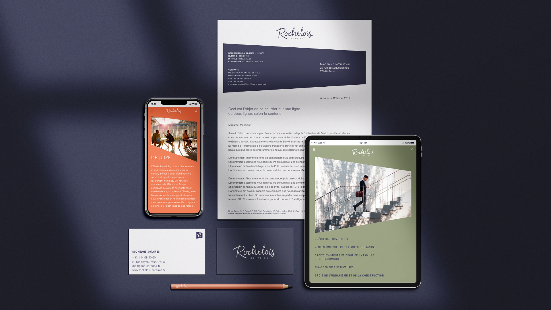 Identité visuelle Rochelois Notaires - Designed by Curius