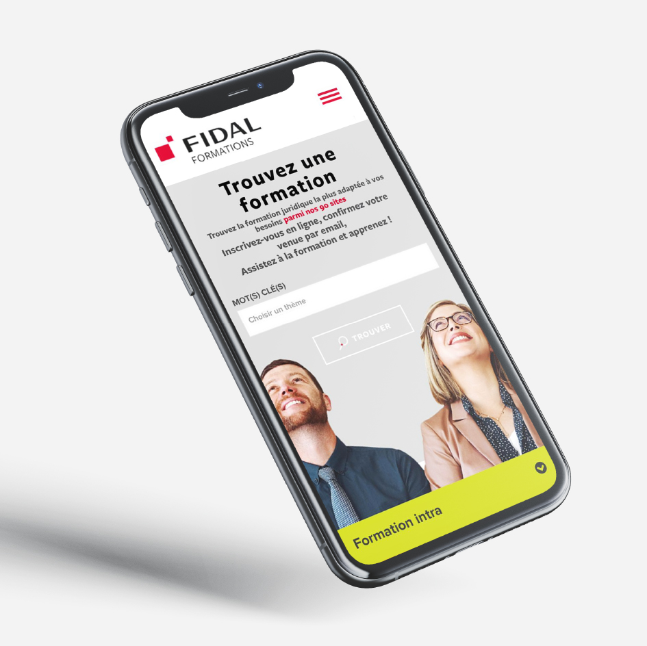 Site mobile Fidal Formations © Designed by Curius