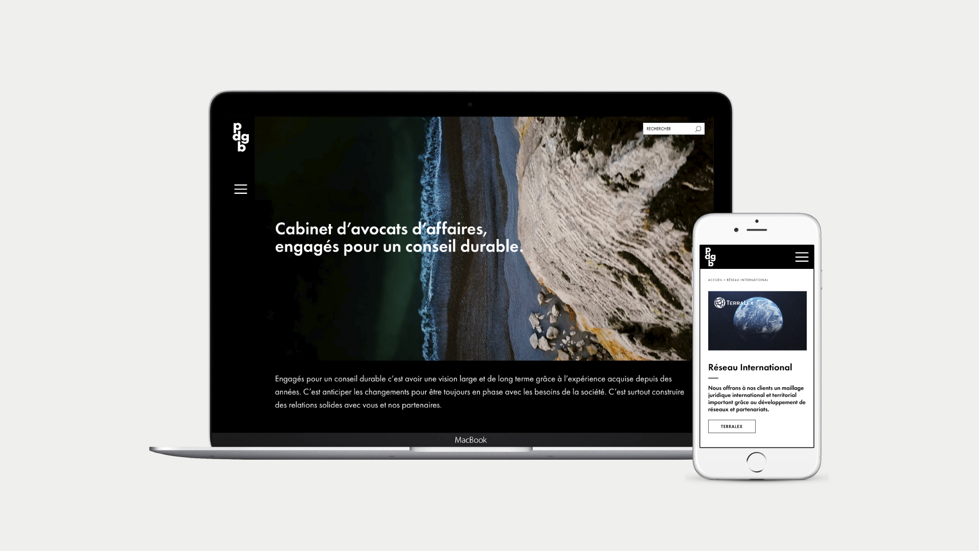 Site PDGB Avocats - Designed by Curius